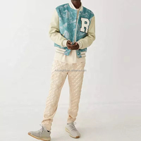 Chaqueta Varsity Personalizada, Estilo Letterman, Tie Dye, Lavado Ácido, Bordado, Mangas en Contraste, Botones a Presión, Fabricante Mayorista