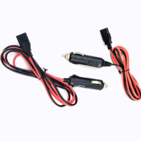 Kabel Radio CB 3-pin Merah dan Hitam Garis Paralel Ganda 15A dengan Colokan Pemantik Rokok 12V untuk Radio CB