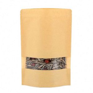 Sachet Doypack Imperméable Personnalisé en Papier Kraft pour Bonbons et Pain avec Fenêtre 14x20cm – Pack Promotionnel - Product Image 1