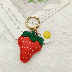 2025 Strawberry PU Leather Keychain Creative Fruit Design Suitable for Women's <b>Bag</b> Charm High Quality Leather Keychain Wholesale - Product Image 5