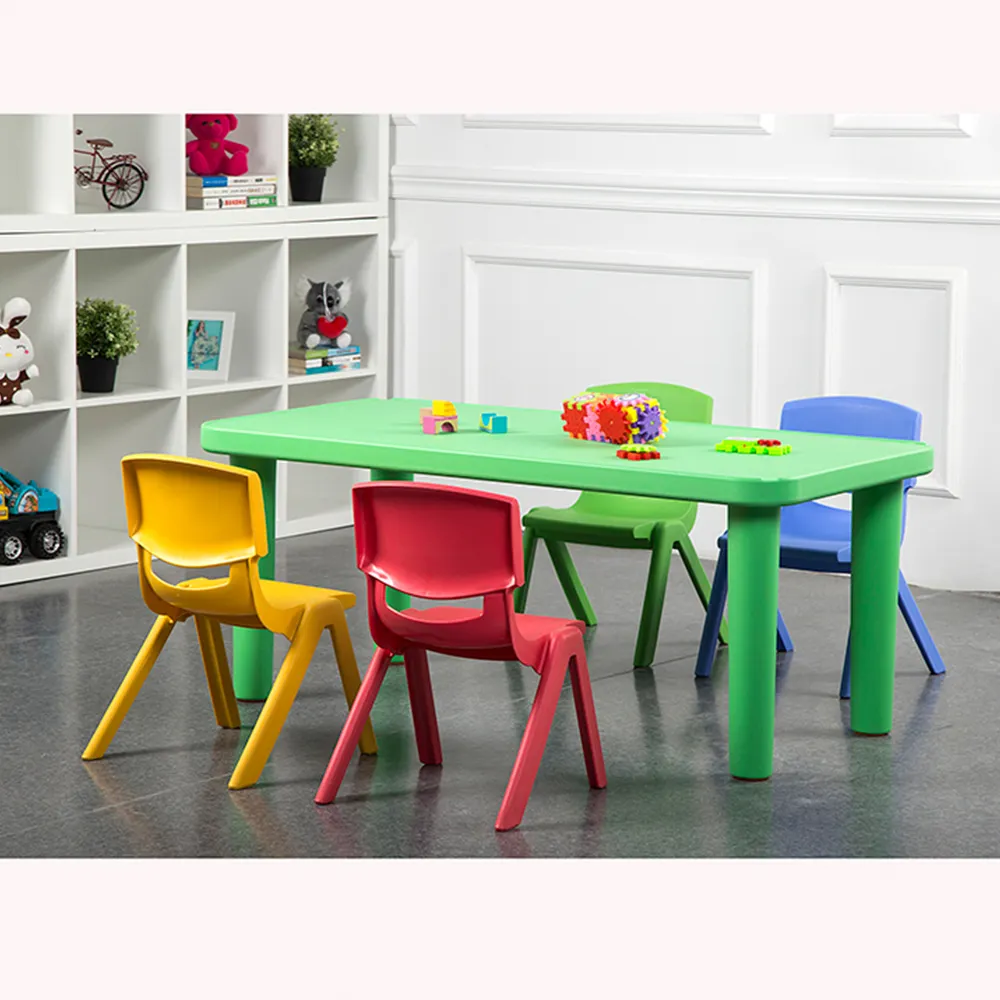 Детские пластиковые стулья и столы для школьной вечеринки, набор мебели
