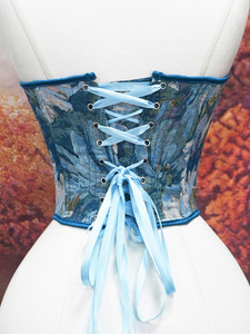 Soutien-gorge Corset Push-Up Imprimé Floral Style Cottagecore Vintage avec Spandex et Polyester Écologiques, Contrôle Moyen, Design au Crochet - Product Image 4