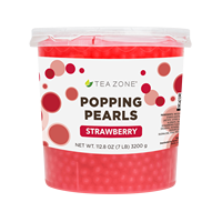 Perles de boba éclatantes à la fraise Taiwan Tea Zone B2053, 7 lb, prêtes à consommer, Keary Global Group