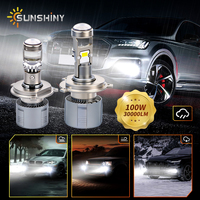 Ampoules de phare LED Sunshiny A100 Super Bright 100W 3570 CSP Mini projecteur Prêt à être expédié H4 H7 9005