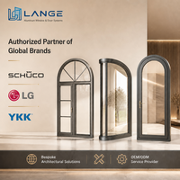 Porte battante extérieure en aluminium à rupture de pont thermique, série crème de luxe moderne, cadre fin, pour patio et terrasse