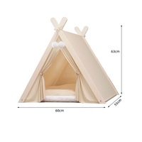 Tragbares Katzenbett im Tipi-Stil aus Holz mit großem Raum, stilvoll und bequem, mit dickem Kissen – Hersteller
