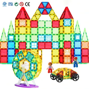 磁気デザイナー建設セットモデル & 建物のおもちゃDIY磁気ブロックタイルモンテッソーリ教育玩具キッズギフト