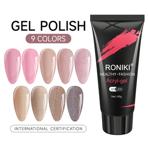 RONIKI Neues UV-Nagelverlängerungsgel in Mischfarben, Private Label Acryl-Poly-Gel, Langanhaltender Jelly-Nagelaufbau für Nägel - Product Image 1