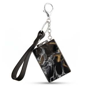 Rectangle Acetate <b>Acrylic</b> Compact <b>Mirror</b> Keychain With Leather Strap Double Sided Folding Makeup <b>Mirror</b> 95 High Reflection - Product Image 3