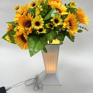 फूलों की व्यवस्था के लिए एलईडी लाइट-अप <span class=keywords><strong>vase</strong></span>-usb-संचालित आयताकार रेहोमोबोइड न्यूनतम रचनात्मक प्लास्टिक प्लांटर - Product Image 2