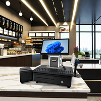 Système PDV Tout-en-Un Écran Tactile Capacitif Caisse Enregistreuse Imprimante Scanner Tiroir-Caisse Lecteur de Cartes pour Détaillants et Cafés SANDU S2