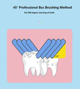 U รูปร่างแปรงสีฟันไฟฟ้าสำหรับเด็กแปรงสีฟันไฟฟ้า OEM โลโก้ขายส่ง360องศาอัตโนมัตินำโซนิคซิลิกอนเด็ก IPX7