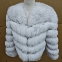 Manteau en fourrure de renard véritable pour femme, chaud et élégant, coupe courte en V, ajusté, pour l'hiver