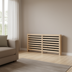 Cache-radiateur en bois massif de pin 66,5x7,5x33,1 pouces, revêtement de meuble - Product Image 2