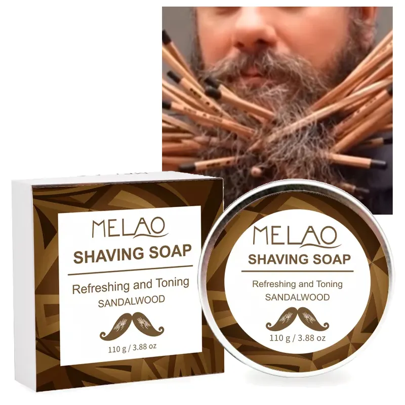 MELAO sapone da barba sandalo migliore crema da barba di lusso sego schiuma densa con fantastico sapone da barba profumato per uomo