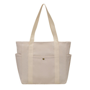 Bolsa de Lona de Gran Capacidad para Niños, para el Trabajo, la Escuela, con un Alto Nivel de Estética, Versátil, para Viajes Diarios, Estilo Literario, de un Solo Hombro - Product Image 5