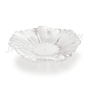Plateau de service en forme de fleur en <span class=keywords><strong>cristal</strong></span> transparent pour salade de légumes, grand plateau de service, plateau à fruits - Product Image 1