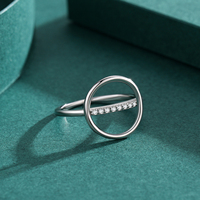 925 argent Sterling rond cercle anneaux pour femmes quotidien Oiffce clair zircone Simple géométrique Design élégant bijoux fins