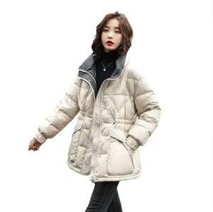Зимняя плотная ветровка из полиэстера, теплые женские пальто средней длины, стройнящие женские куртки, пуховики
