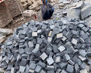 Dış yol Bluestone finişer siyah yeşil pembe gri Porphyry için doğal siyah kübik metre bazalt kaya Porphyry taş - Product Image 5