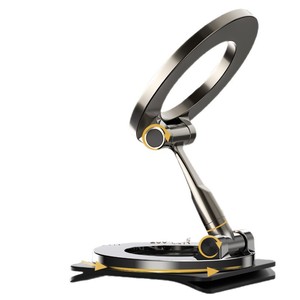 ที่วางโทรศัพท์แม่เหล็ก อลูมิเนียมอัลลอยด์ แผงหน้าปัดรถยนต์ ที่ยึดติดรถยนต์ หมุนได้ แม่เหล็กแรงสูง ขาตั้งตั้งโต๊ะ - Product Image 1