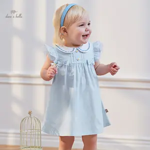DB2240415 DAVE BELLA Children's Princess Dress 2024 Summer New Baby Girls Fashion Cotton Casual Cute Sweet Party Dress