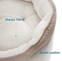Coussin de lit rond thermique lavable en machine pour chat et chien
