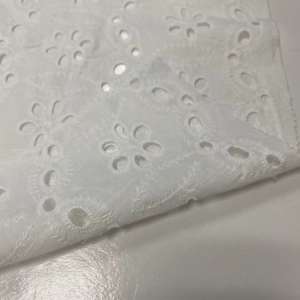 女性のドレスのための織物布白刺繍アイレット刺繍織り綿<span class=keywords><strong>100</strong></span>% 生地メーカー - Product Image 6