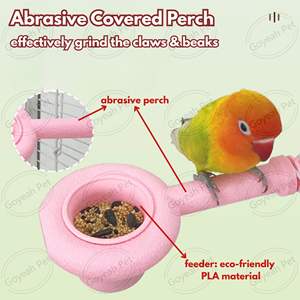 Mangiatoia per Pappagalli in PLA Ecologico, Design 2-in-1, Ciotola Biodegradabile Staccabile con Posatoio Abrasivo - Product Image 3