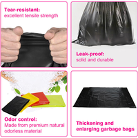 Sacs poubelles en plastique HDPE recyclé, résistants, parfumés, noirs, pour entrepreneurs en construction, vente en gros sur mesure