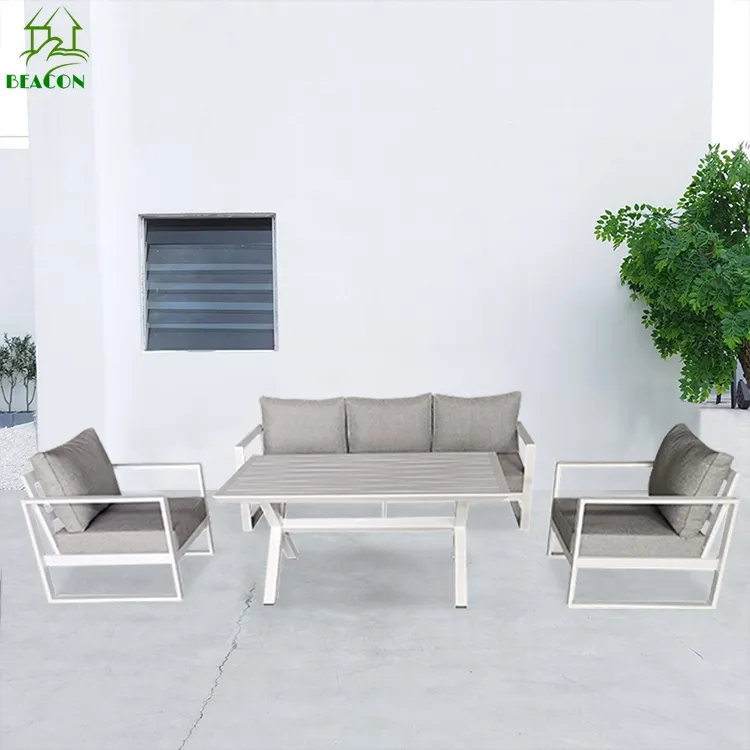 Set di divani da giardino per esterni dell'hotel design in metallo con struttura in alluminio lounge set fornitori