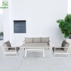 Hotel outdoor garden sofa set design metal aluminum frame lounge set suppliers