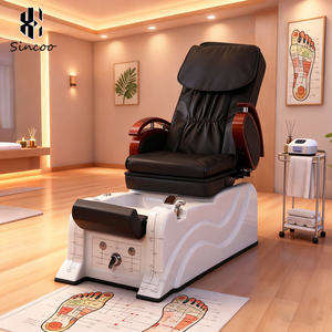 Electric European Style Luxury Multifunctional Glass Pedicure <b>Chair</b> with Massage Back Lift Customizable Color & Logo - Product Image 2