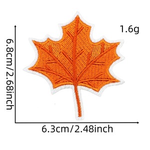 漫画秋収穫シリーズ布ステッカーパンプキンハニーポットメープルリーフコンピュータ刺繍パッチ - Product Image 6