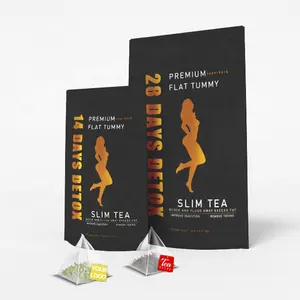 Частная торговая марка, 100% органический чай для похудения с травами, чай для похудения, с плоским утиением, чай для детоксикации живота