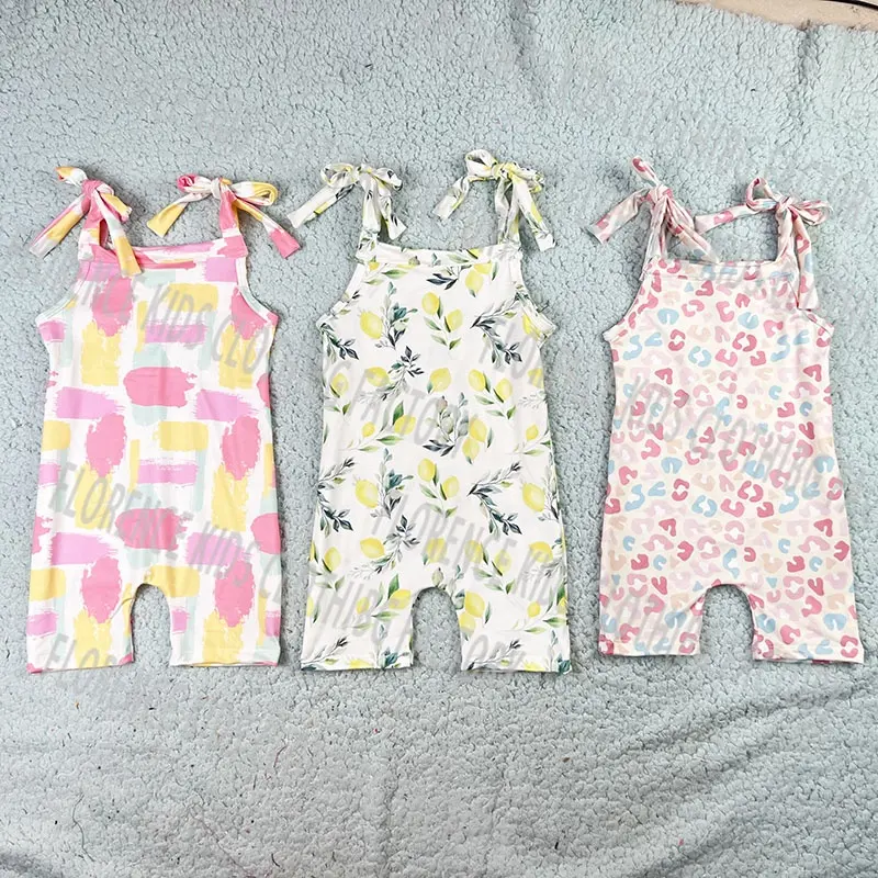 डीएच ओडीएम नए मुलायम शिशु के कपड़े नवजात शिशु के लिए छोटी लड़कियों के लिए टाई जंपसूट रोम्पर