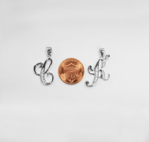 925 Sterling Silver Moissanite <b>Initial</b> Charms Minimalist Unisex Pendants Daily Wear Gift Personalized Letter Design - Product Image 2