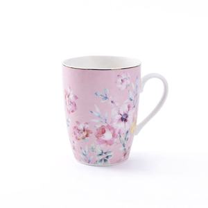 Недорогая керамическая кружка ODM с золотым ободом, розовая кружка для ресторана, кофе, свадебная керамика - Product Image 4