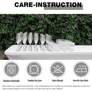 Mantel Rectangular Elástico de Spandex Blanco Sólido de 8 Pies, Resistente a las Arrugas, Plegable, para Cumpleaños/Bodas - Product Image 6