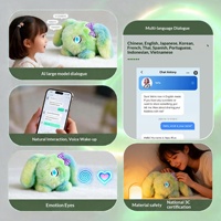 Jouet en peluche interactif vocal IA avec yeux LED, compagnon émotionnel, poupée robot, animal électronique IA - Jouet IA mignon de 3,5 pouces
