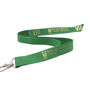 Customizable Green Print <b>Polyester</b> Promotional <b>Lanyards</b> for Personalization - Product Image 3