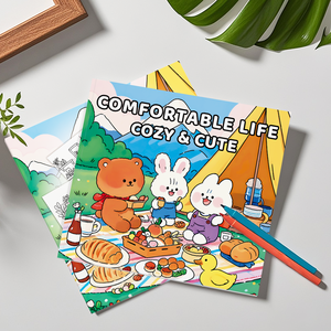 Personalizado pequeño lindo acogedor 24 páginas audaz y fácil adultos <span class=keywords><strong>colorear</strong></span> Animal educativo niños actividad impresión libro de papel con encuadernación - Product Image 3