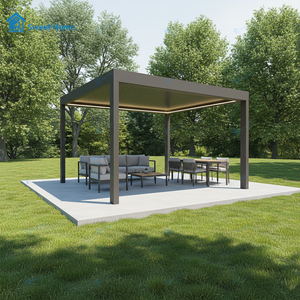 Pérgola Bioclimática Inteligente <span class=keywords><strong>Sweet</strong></span> Home con Techo de Láminas de Aluminio Motorizado, Sensor de Viento y Luces LED para <span class=keywords><strong>Terraza</strong></span> o Jardín - Product Image 3