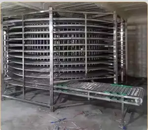 New Modular Chain Tower Conveyor with Motor Gear Spiral Cooling Equipment Packages Cookies Biscuit Hamburger Hotdog Bread Cakes