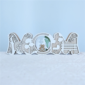 Nouveau cadre photo en forme de cœur écologique pour la fête des mères, décoration intérieure, artisanat en bois fait main par les pères - Product Image 6