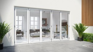 <span class=keywords><strong>Porte</strong></span> pliante accordéon 4 volets en verre trempé double avec grille, en <span class=keywords><strong>PVC</strong></span>/UPVC, <span class=keywords><strong>pour</strong></span> patio extérieur, modèle Conch - Product Image 3