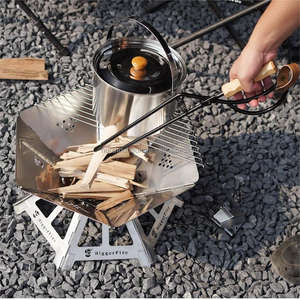 Ensemble de pinces de <span class=keywords><strong>cheminée</strong></span> pliantes pour feu de camp extérieur Outils de <span class=keywords><strong>cheminée</strong></span> <span class=keywords><strong>Pince</strong></span> à feu de charbon de bois - Product Image 6