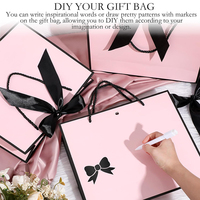 Tas Kertas Customisasi Laris Manis untuk Kemasan Kosmetik & Perhiasan, Tas Belanja Kertas Mewah untuk Hadiah Terima Kasih dengan Pita