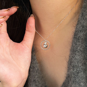 Collar con colgante de manzana de plata de ley S925, diseño geométrico de fruta, cadena para clavícula, regalo para mujer - Product Image 1