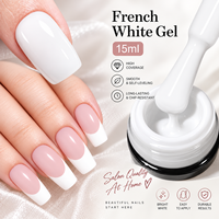 Vernis à ongles gel blanc français 15ml UV LED Soak Off, couleur personnalisable, marque privée OEM, pour salon de manucure et DIY